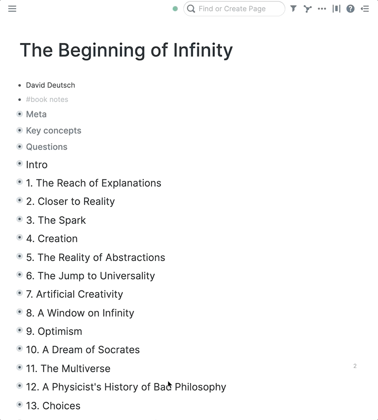 Notes on The Beginning of Infinity